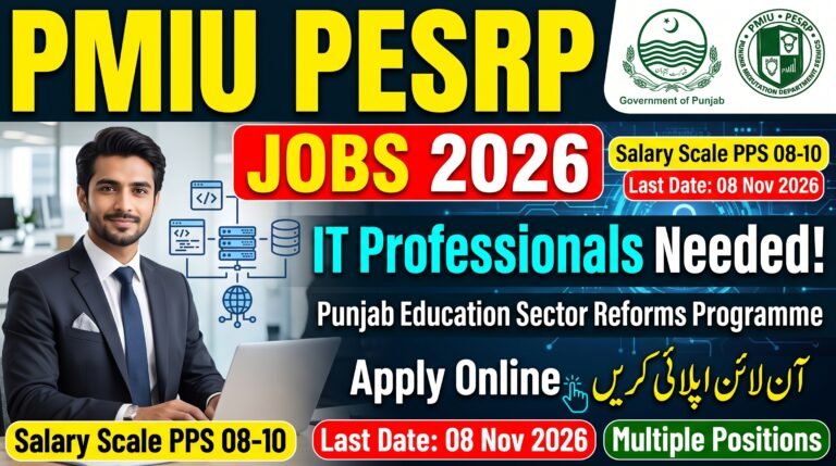 PMIU PESRP Jobs 2026 - Apply Online for IT Professionals in Punjab