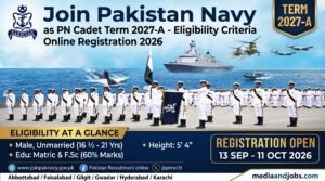 Join Pakistan Navy as PN Cadet (Term 2027-A) - Eligibility Criteria & Online Registration 2026