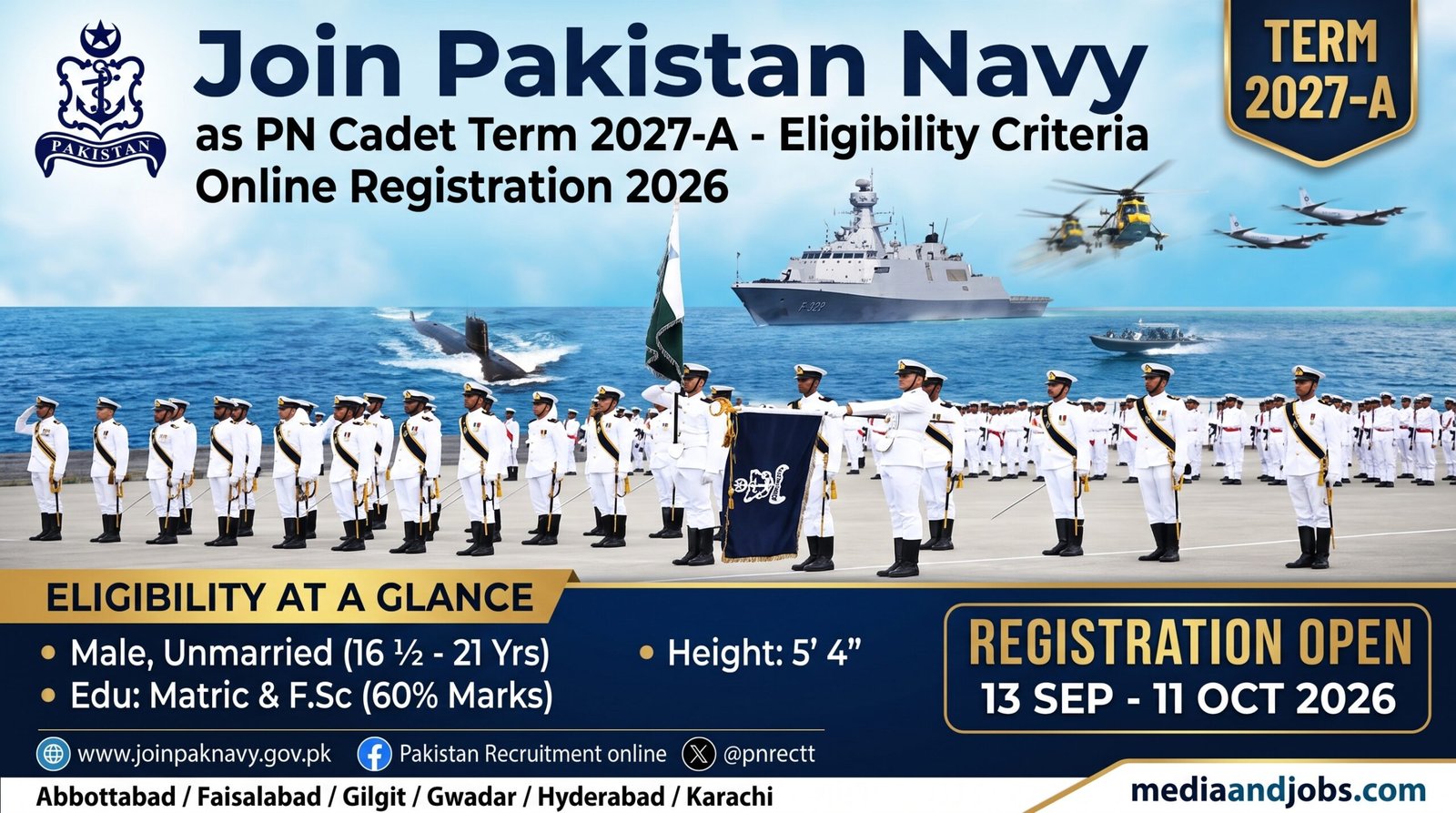 Join Pakistan Navy as PN Cadet (Term 2027-A) - Eligibility Criteria & Online Registration 2026