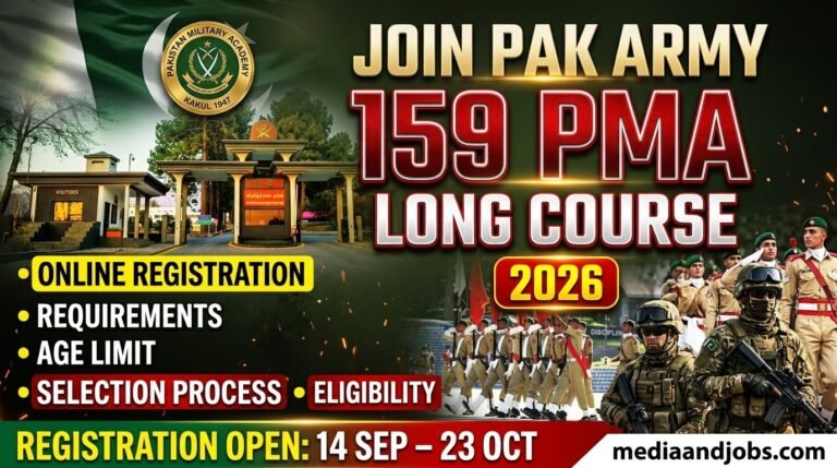 Join Pak Army 159 PMA Long Course 2026 - Online Registration, Requirements, Age Limit, Selection Process & Eligibility