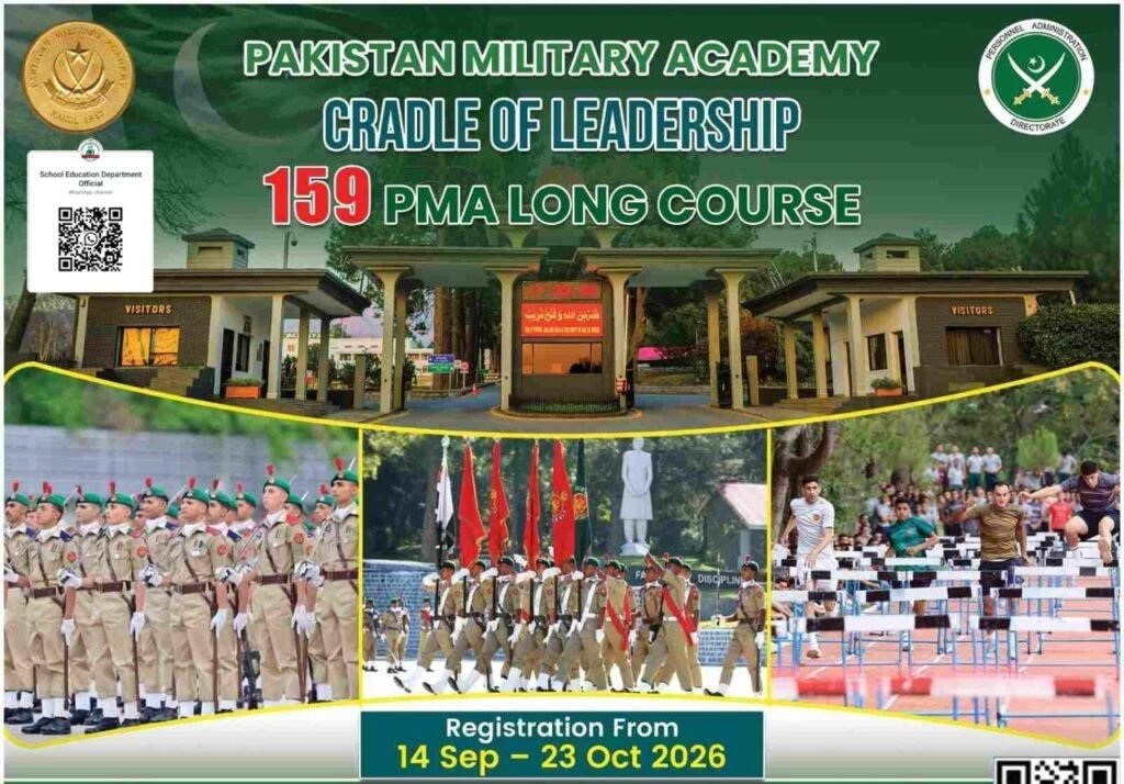 Join Pak Army 159 PMA Long Course 2026 - Online Registration, Requirements, Age Limit, Selection Process & Eligibility